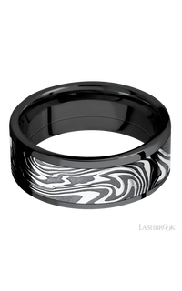 8 mm wide/Flat/Zirconium band with one 6 mm Centered inlay of Kinetic. - NAGI