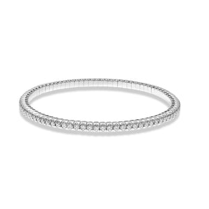 Hulchi Belluni 18K White Gold Tresore Stretch Tennis Bangle Bracelet