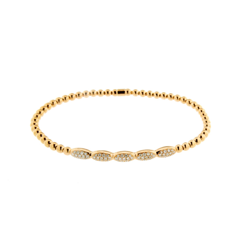 Hulchi Belluni 18K Yellow Gold Diamond Tresore Stretch Bracelet - NAGI