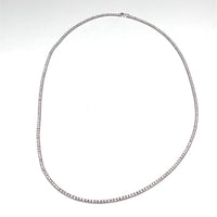 14K White Gold Classic Diamond Tennis Necklace 23" Long