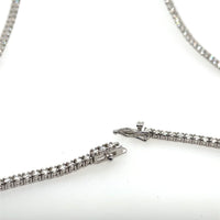 14K White Gold Classic Diamond Tennis Necklace 23" Long