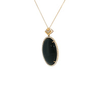 18k Yellow Gold Black Onyx Diamond Necklace