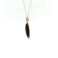 18k Yellow Gold Black Onyx Diamond Necklace