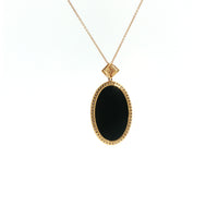 18k Yellow Gold Black Onyx Diamond Necklace