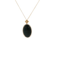18k Yellow Gold Black Onyx Diamond Necklace