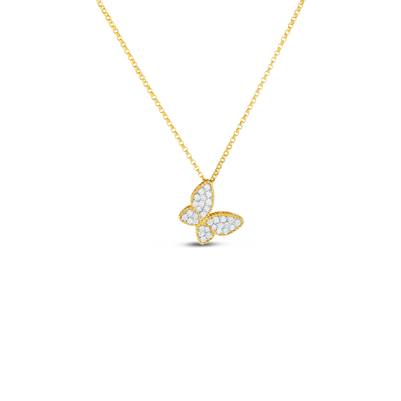 Roberto Coin 18K Yellow Gold Butterfly Diamond Necklace