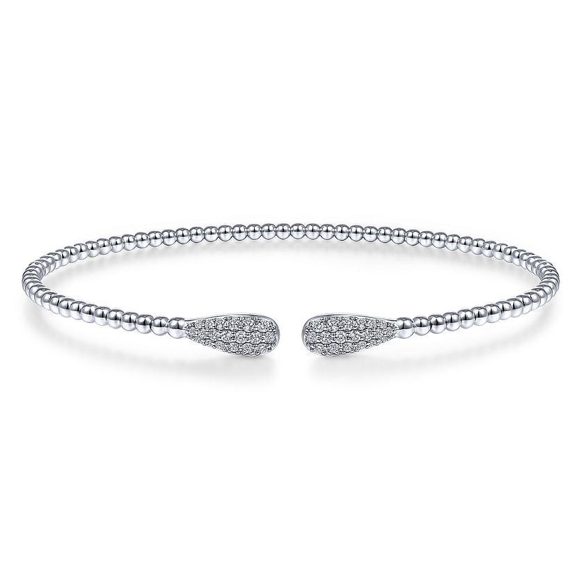 Gabriel & Co. 14K White Gold Bujukan Diamond Teardrops Bangle