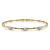 Gabriel & Co. 14K Yellow and White Gold Diamond Bangle Bracelet - NAGI