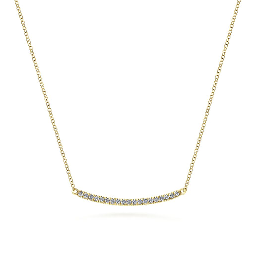 Gabriel & Co. 14K Yellow Gold Diamond Bar Necklace - NAGI