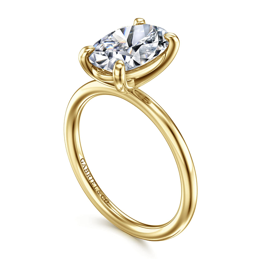Gabriel & Co. 14K Yellow Gold Solitare Engagement Ring - NAGI
