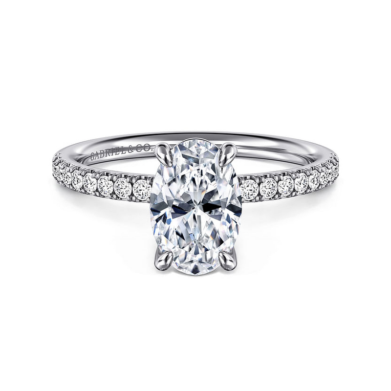 Gabriel & Co. 14K White Gold Contemporary Engagement Ring - NAGI