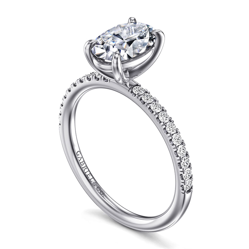 Gabriel & Co. 14K White Gold Contemporary Engagement Ring - NAGI