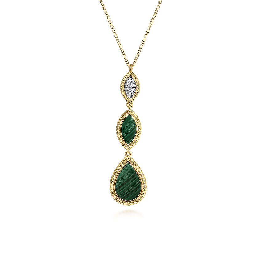 Gabriel & Co. 14K Yellow Gold Diamond Drop Necklace