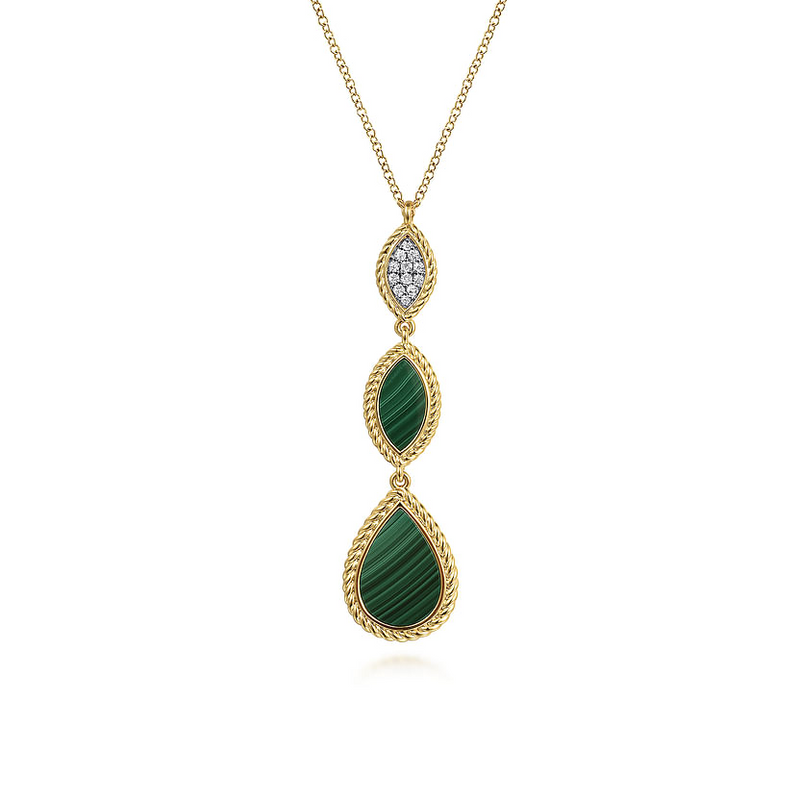 Gabriel & Co. 14K Yellow Gold Diamond Drop Necklace - NAGI