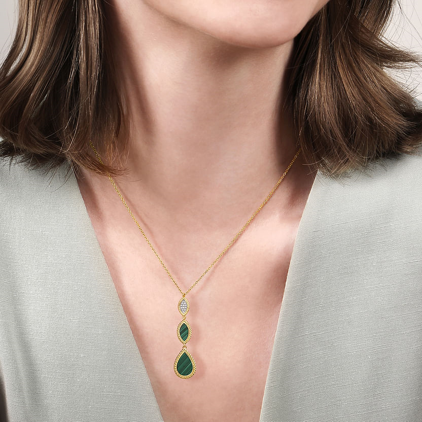 Gabriel & Co. 14K Yellow Gold Diamond Drop Necklace