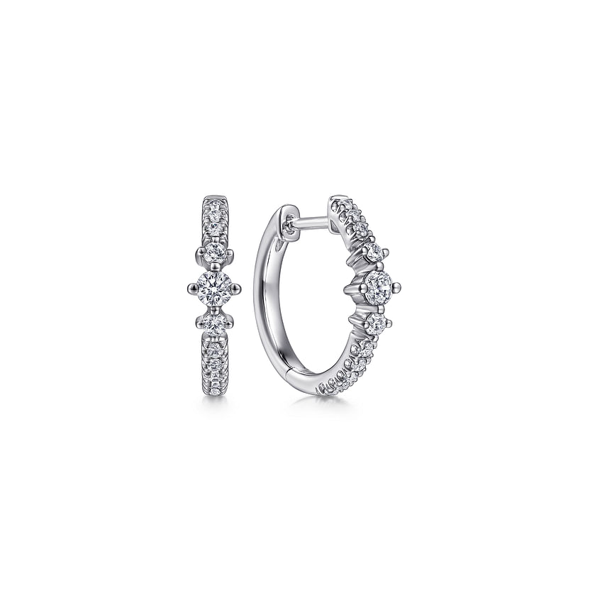 Gabriel & Co. 14K White Gold Diamond Huggie Earrings
