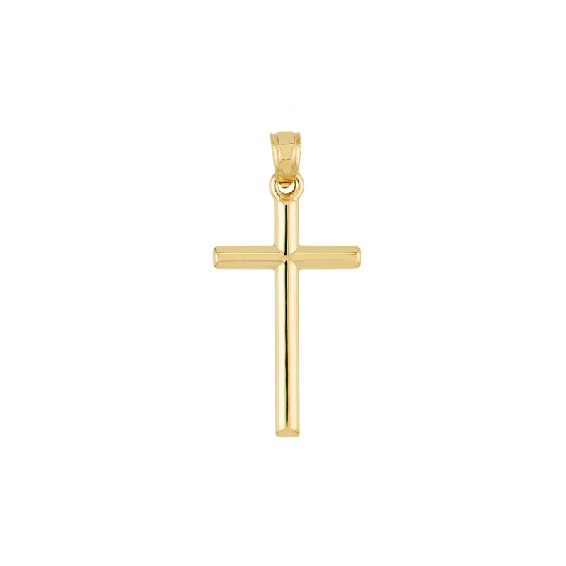 14K Yellow Gold Small Polished Cross - NAGI