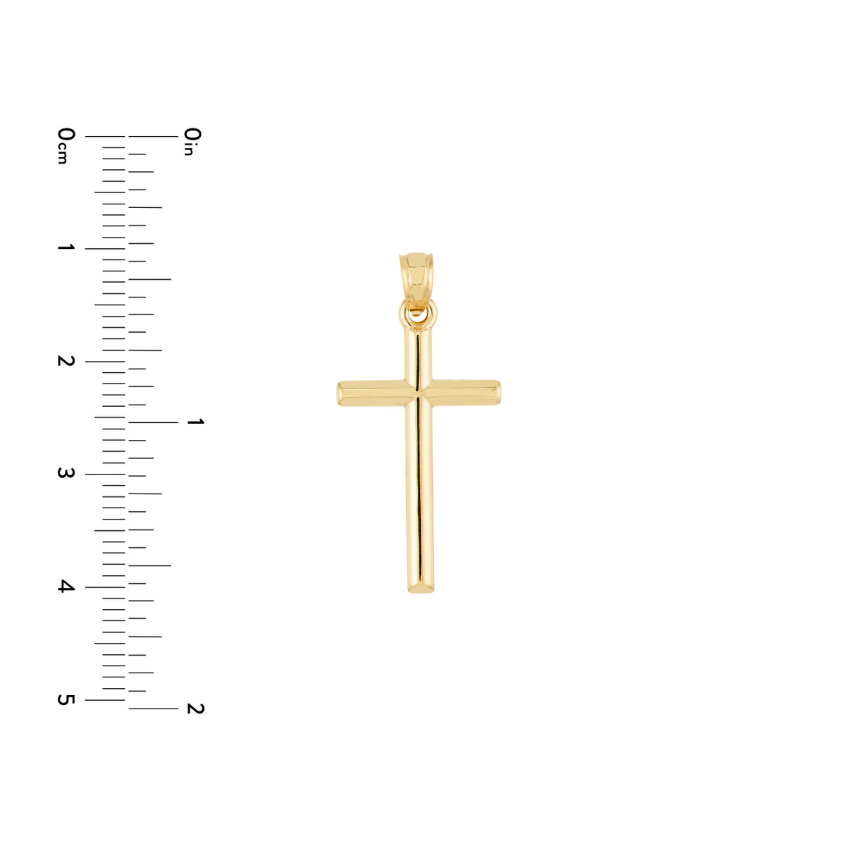14K Yellow Gold Small Polished Cross - NAGI