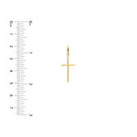 14K Yellow Gold Cross with Rounded Edges - NAGI