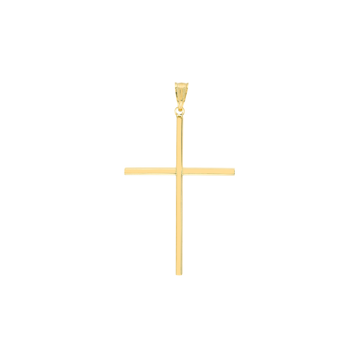 14K Yellow Gold Large Thin Cross