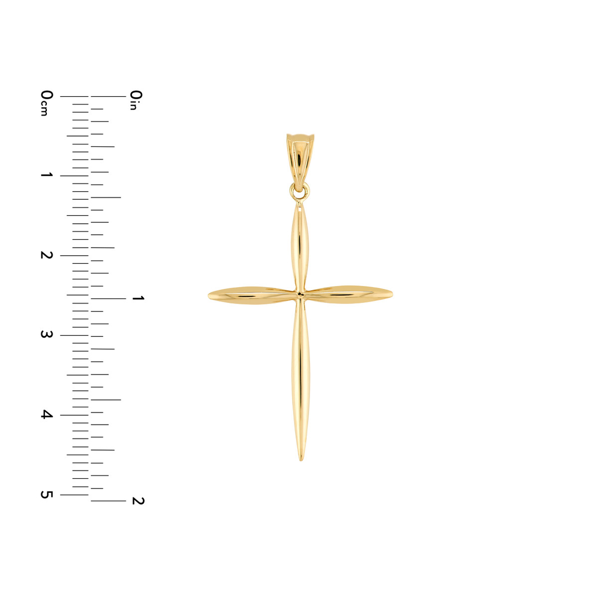 14K Yellow Gold Tapered Cross