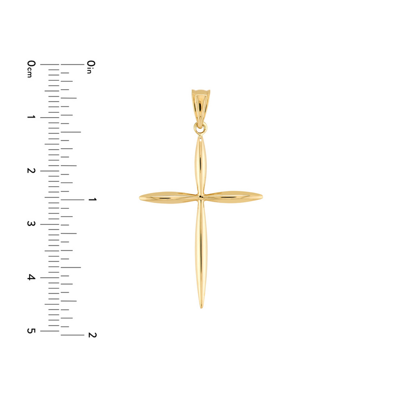 14K Yellow Gold Tapered Cross