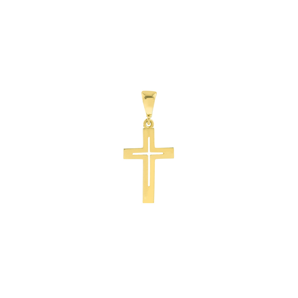 14K Yellow Gold Cutout Cross