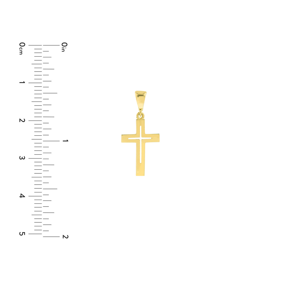 14K Yellow Gold Cutout Cross
