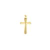 14K Yellow Gold 3D Knife Edge Cross