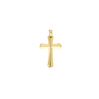 14K Yellow Gold 3D Knife Edge Cross