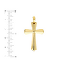 14K Yellow Gold 3D Knife Edge Cross