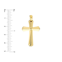 14K Yellow Gold 3D Knife Edge Cross