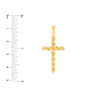 14K Yellow Gold Large Twist Cross