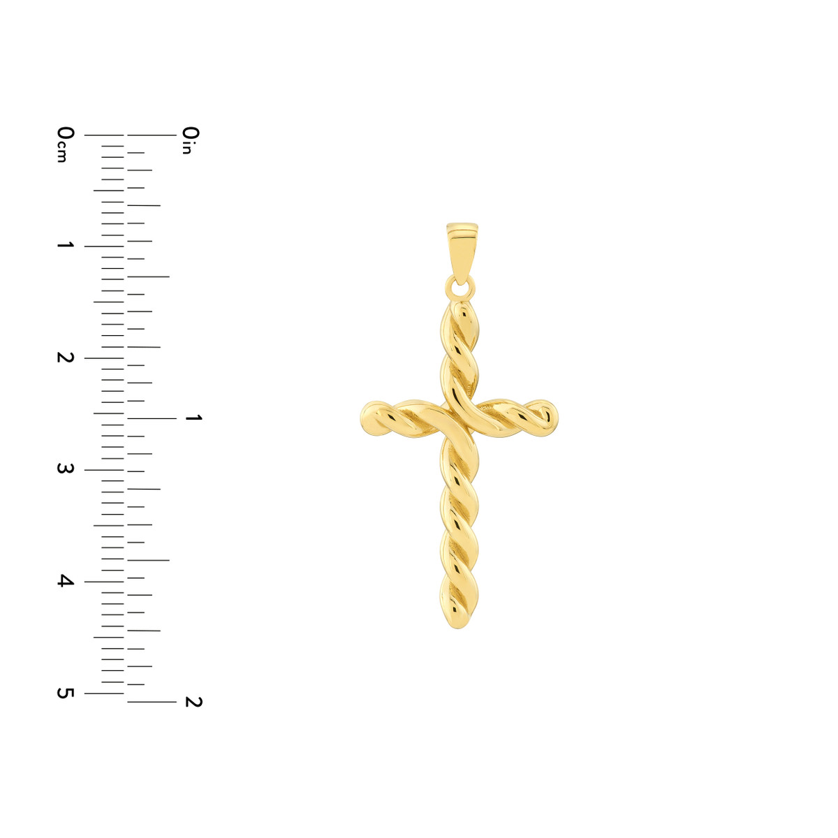 14K Yellow Gold Large Twist Cross