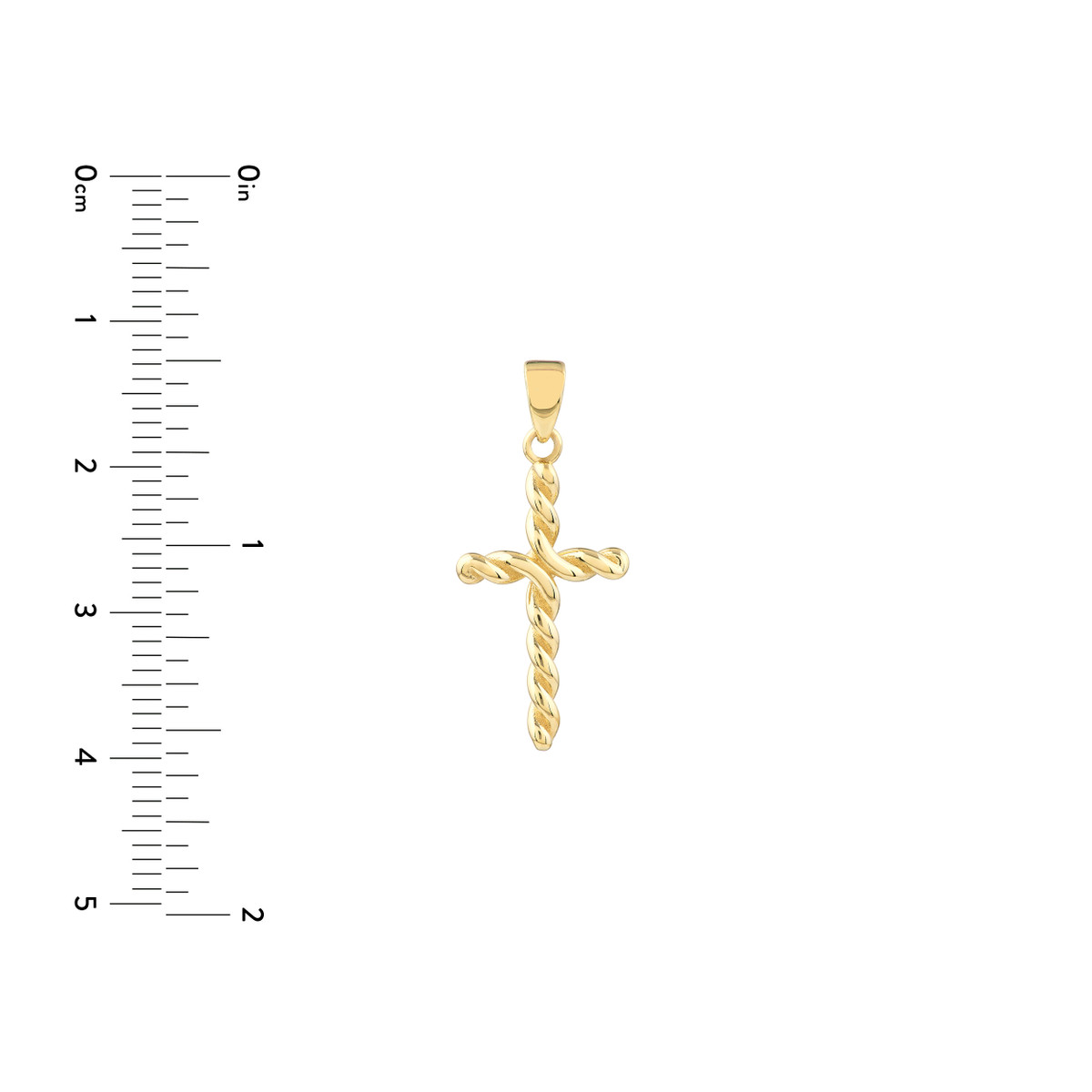 14K Yellow Gold Small Twist Cross - NAGI