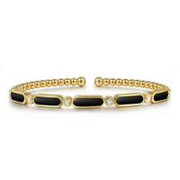 Gabriel & Co. 14K Yellow Gold Onyx Bangle Bracelet