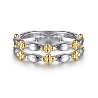 Gabriel & Co. 14K Yellow Gold & Sterling Silver Bujukan Easy Stackable Ring - NAGI