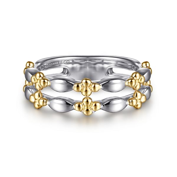 Gabriel & Co. 14K Yellow Gold & Sterling Silver Bujukan Easy Stackable Ring - NAGI