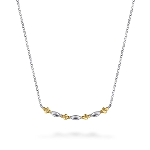 Gabriel & Co 14K Yellow Gold & Sterling Silver Bujukan Two-Tone Bar Necklace