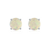 14K White Gold Opal Stud Earrings
