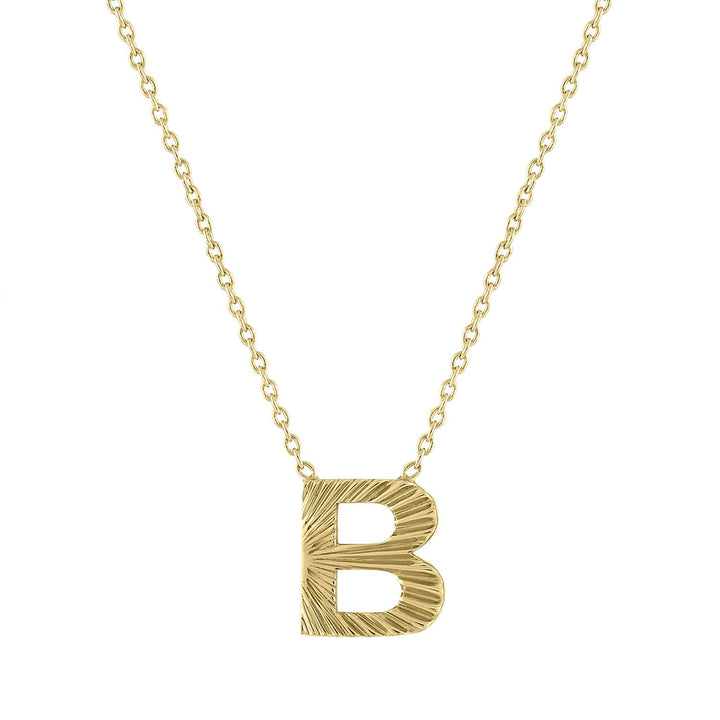 14k Yellow Gold 18in Necklace with  "L" Pedant