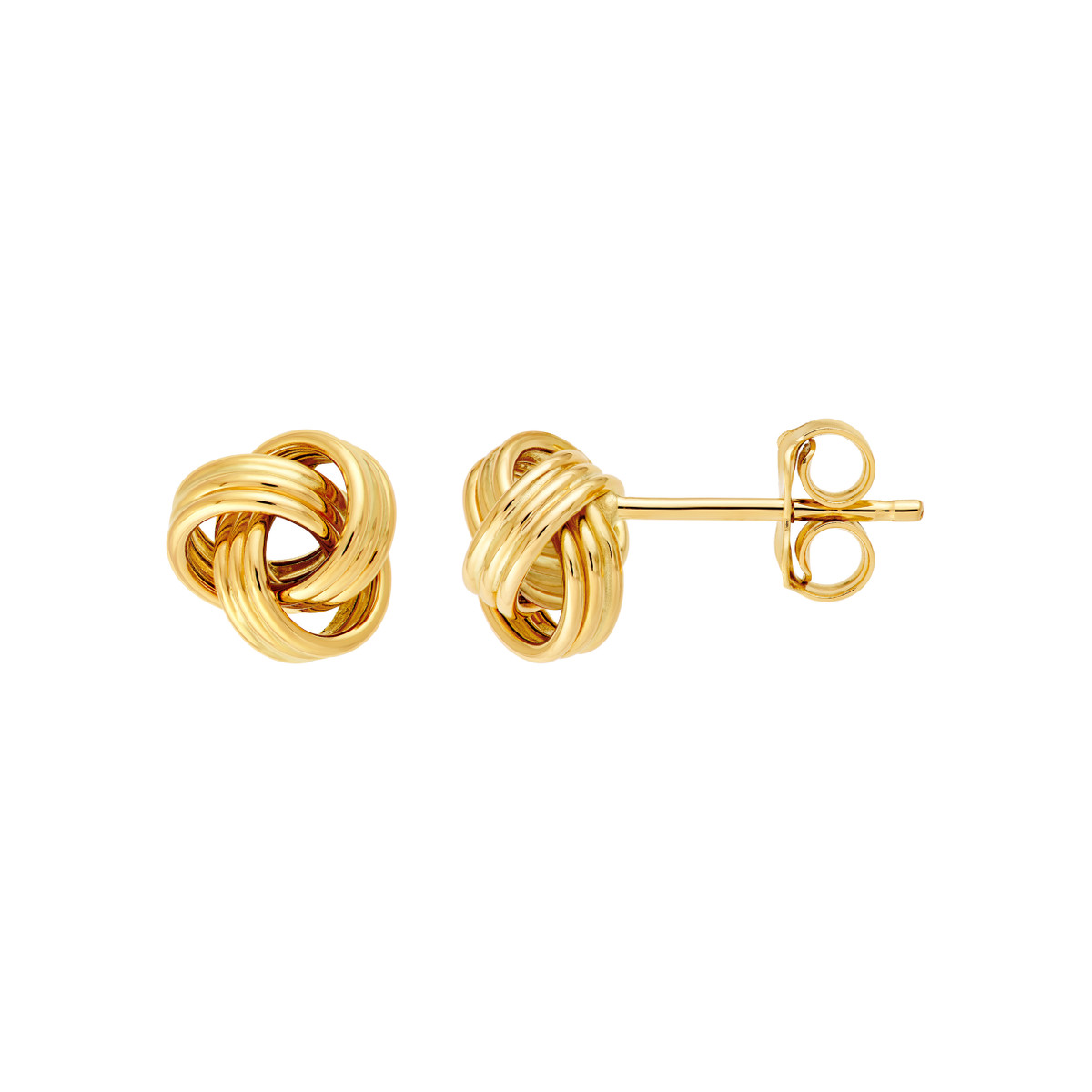 14K Yellow Gold Love Knot Stud Earrings