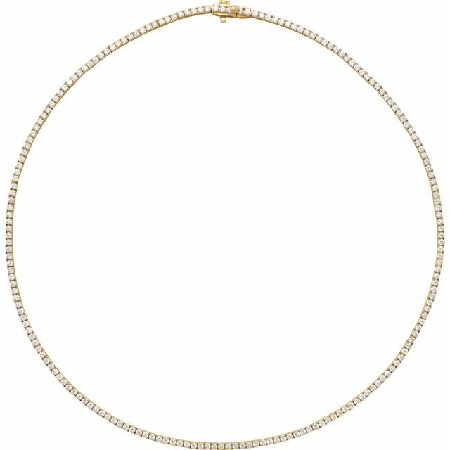 14K Yellow Gold Lab-Grown Diamond Tennis Necklace