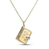 Roberto Coin 18K Yellow/White Gold Tiny Treasures Love Story Book Necklace - NAGI