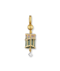Lika Behar 24K Gold One of a Kind Watermelon Tourmaline Pendant - NAGI