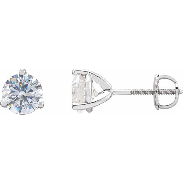 14K White Gold .06 Carat Baby Martini Diamond Studs