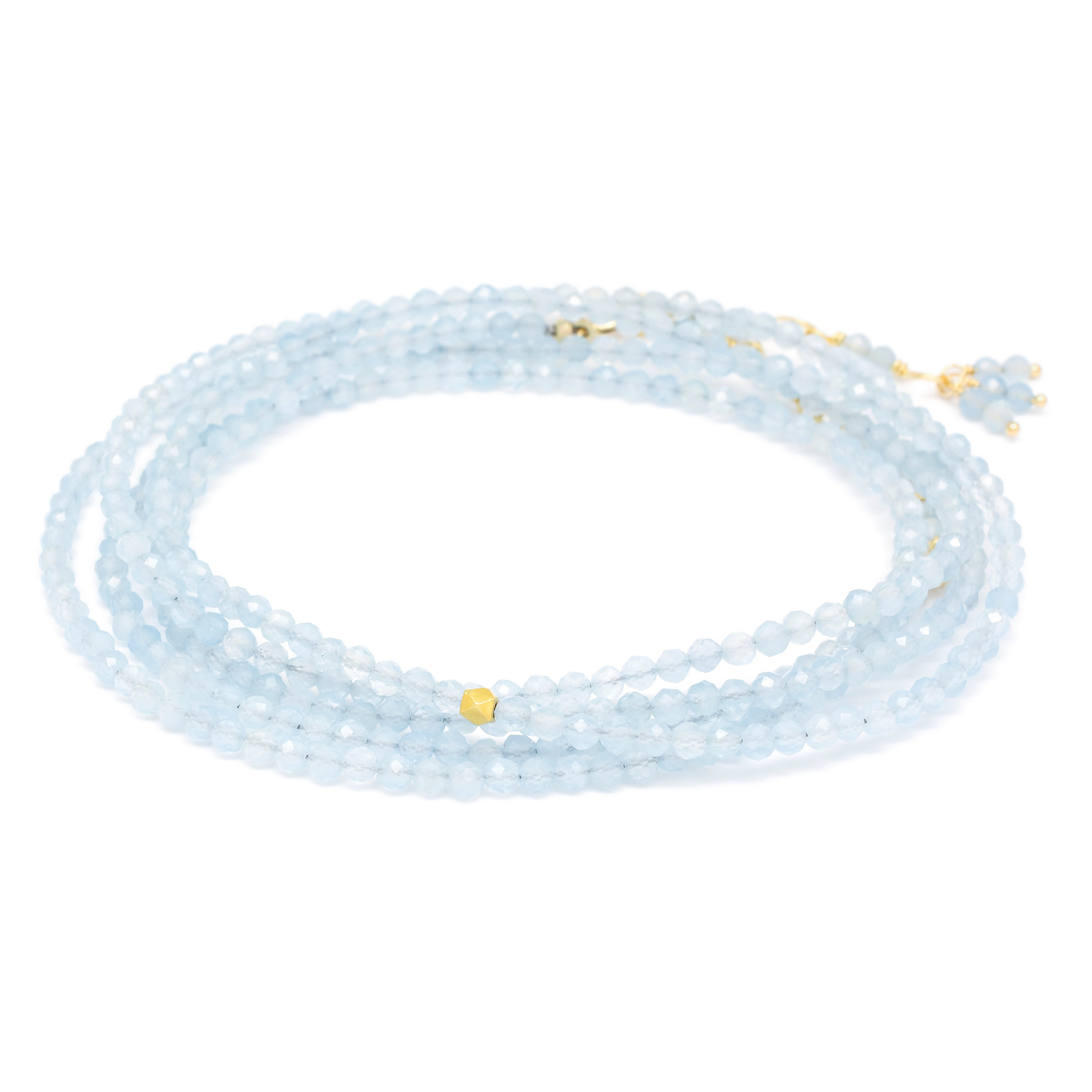 Anne Sportun Aquamarine Wrap Bracelet Necklace - NAGI