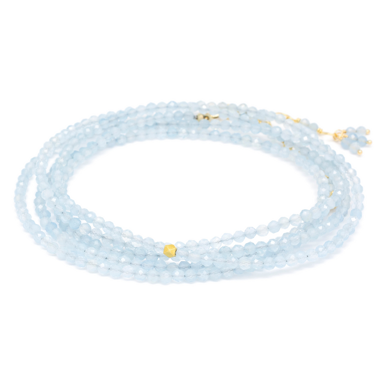 Anne Sportun Aquamarine Wrap Bracelet Necklace - NAGI