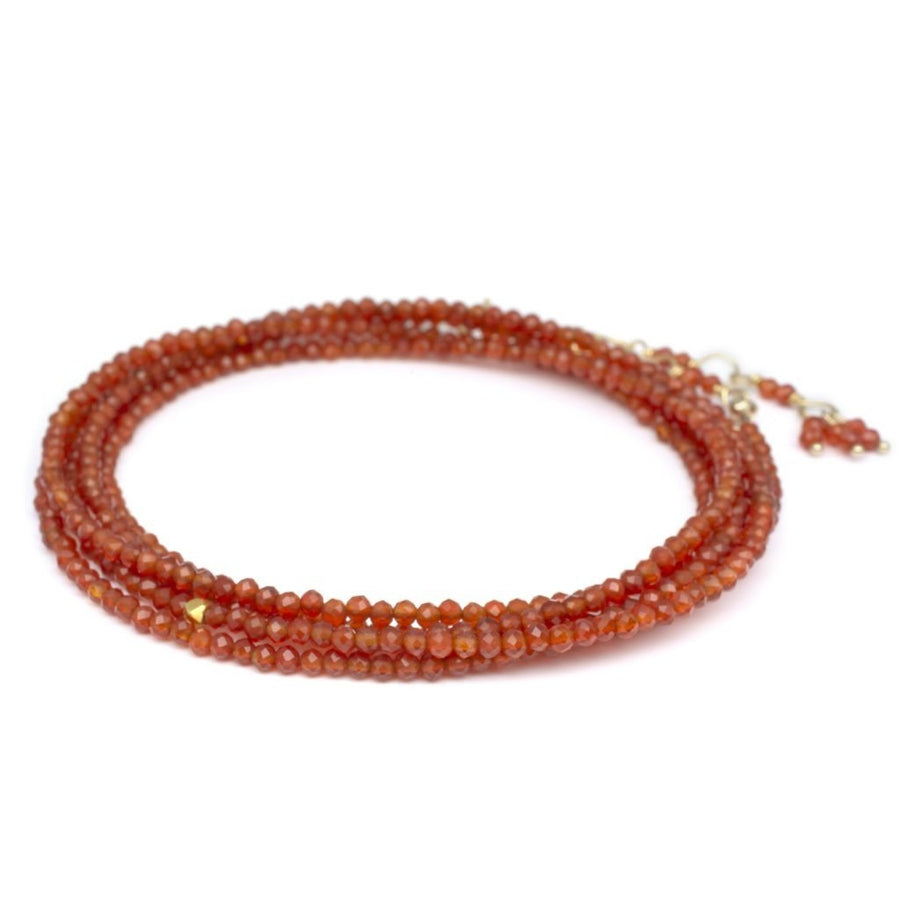 Anne Sportun Red Carnelian Wrap Bracelet Necklace - NAGI