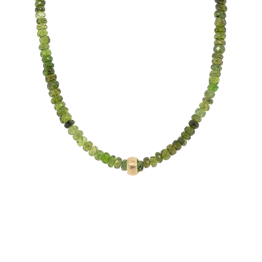 Anne Sportun Natural Green Tourmaline 'Boulder Bead' Necklace - NAGI